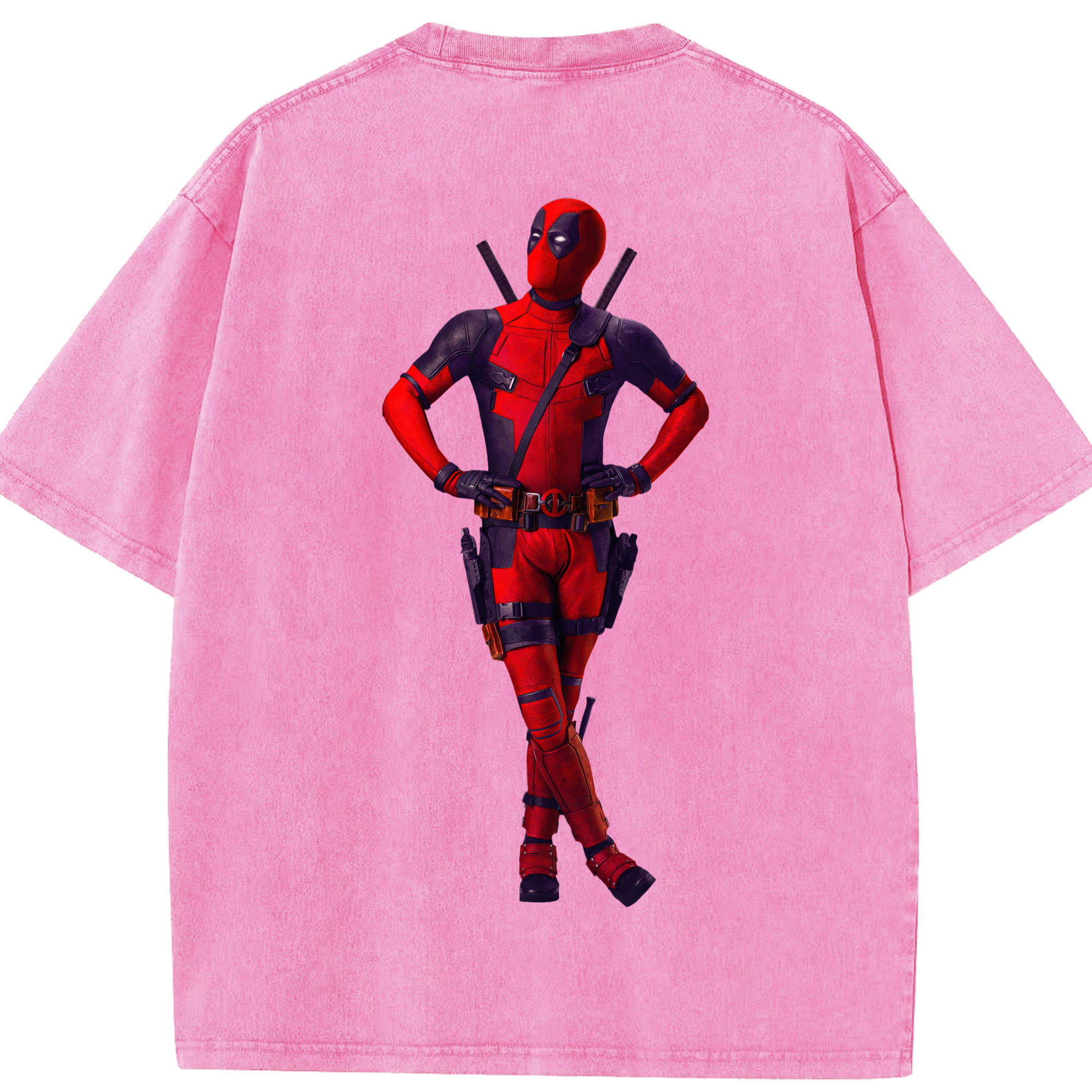 （画像用） Deadpool デッドプール 綿100% ヴィンテージ風 半袖Tシャツ（背面プリント）